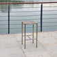 HomeRoots Stainless Steel Square Bar Stool in Set of 4