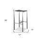 HomeRoots Stainless Steel Square Bar Stool in Set of 4