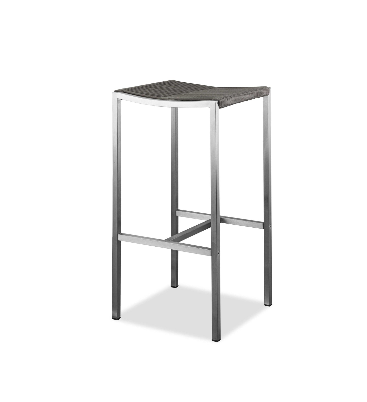HomeRoots Stainless Steel Square Bar Stool in Set of 4