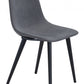 HomeRoots Steel Gray And Black Slight Scoop Dining Chairs in Set of 2