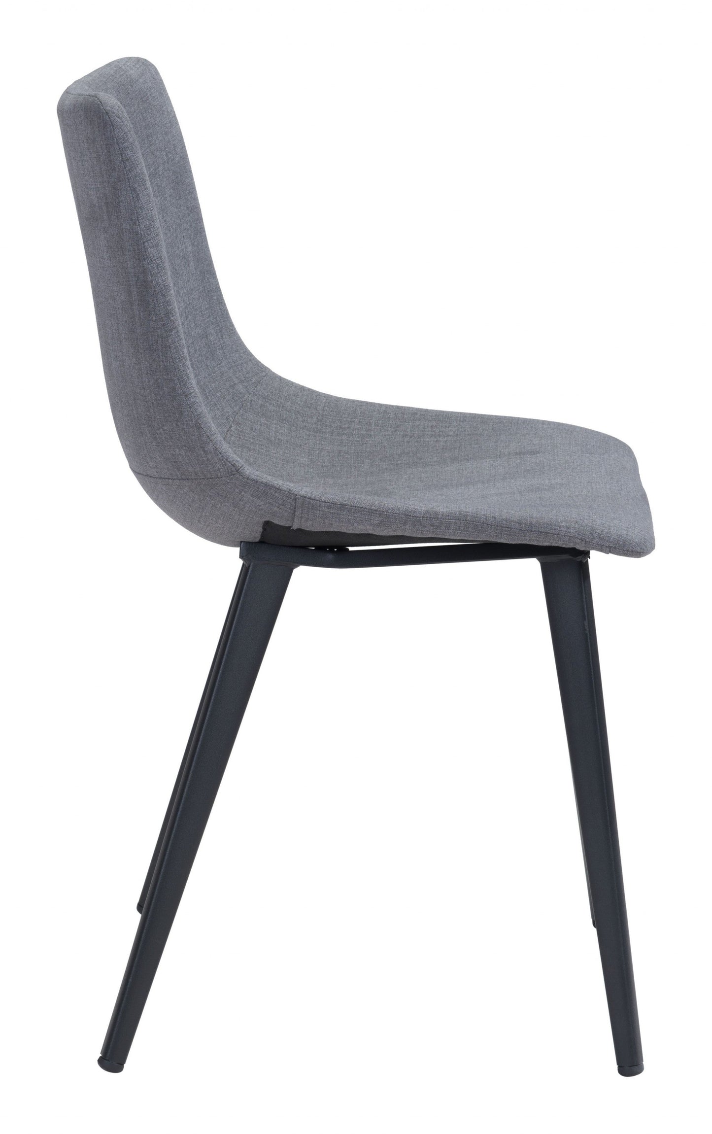 HomeRoots Steel Gray And Black Slight Scoop Dining Chairs in Set of 2
