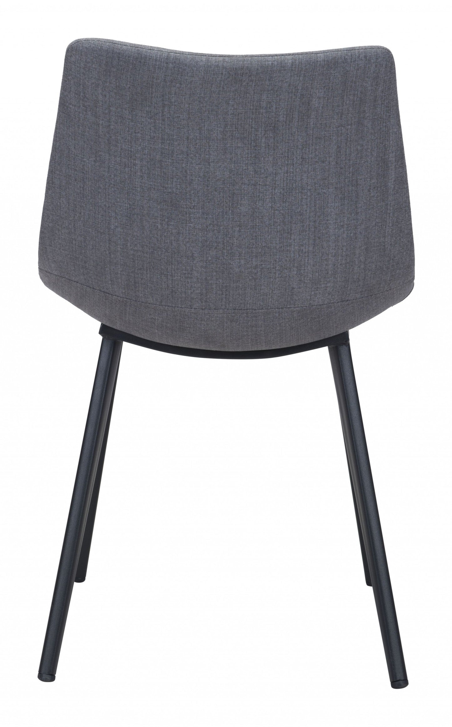 HomeRoots Steel Gray And Black Slight Scoop Dining Chairs in Set of 2