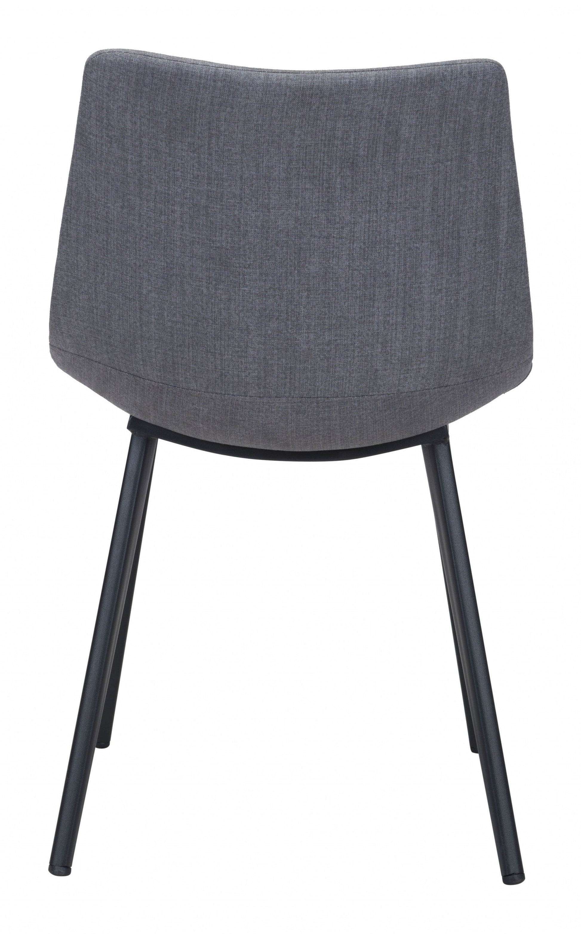 HomeRoots Steel Gray And Black Slight Scoop Dining Chairs in Set of 2