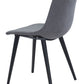 HomeRoots Steel Gray And Black Slight Scoop Dining Chairs in Set of 2