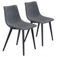 HomeRoots Steel Gray And Black Slight Scoop Dining Chairs in Set of 2
