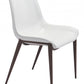 HomeRoots Stich White Faux Leather Side or Dining Chairs in Set of 2