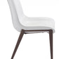 HomeRoots Stich White Faux Leather Side or Dining Chairs in Set of 2