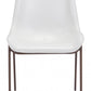 HomeRoots Stich White Faux Leather Side or Dining Chairs in Set of 2
