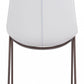 HomeRoots Stich White Faux Leather Side or Dining Chairs in Set of 2