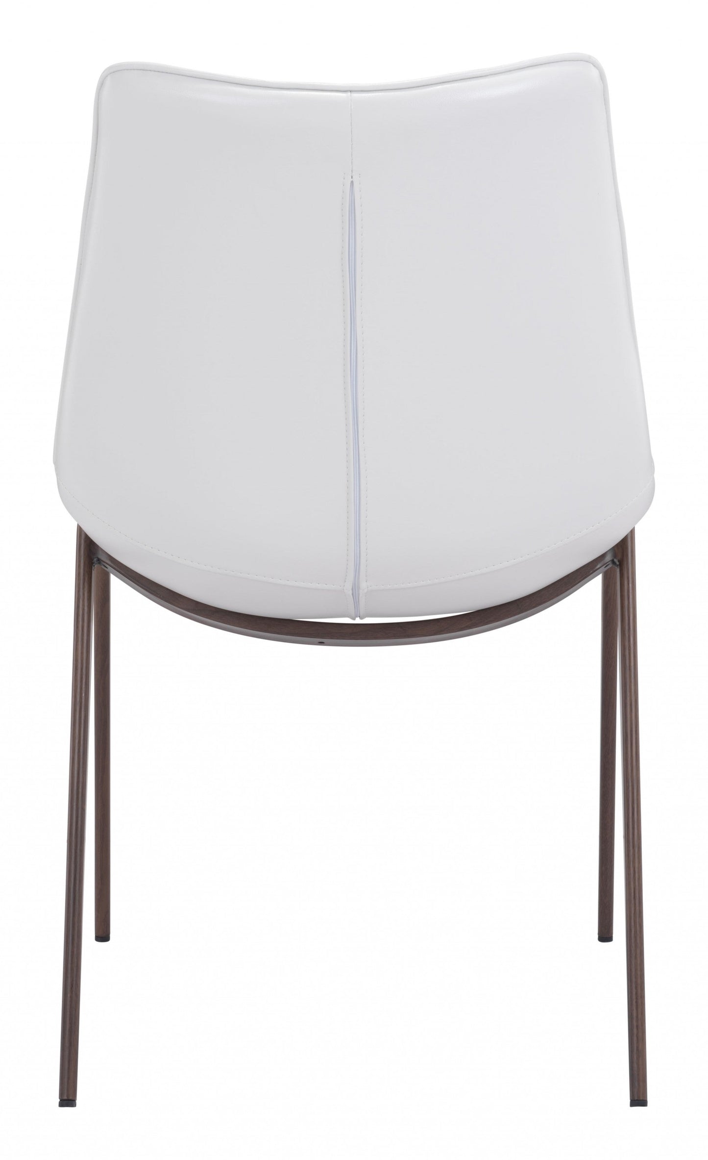 HomeRoots Stich White Faux Leather Side or Dining Chairs in Set of 2