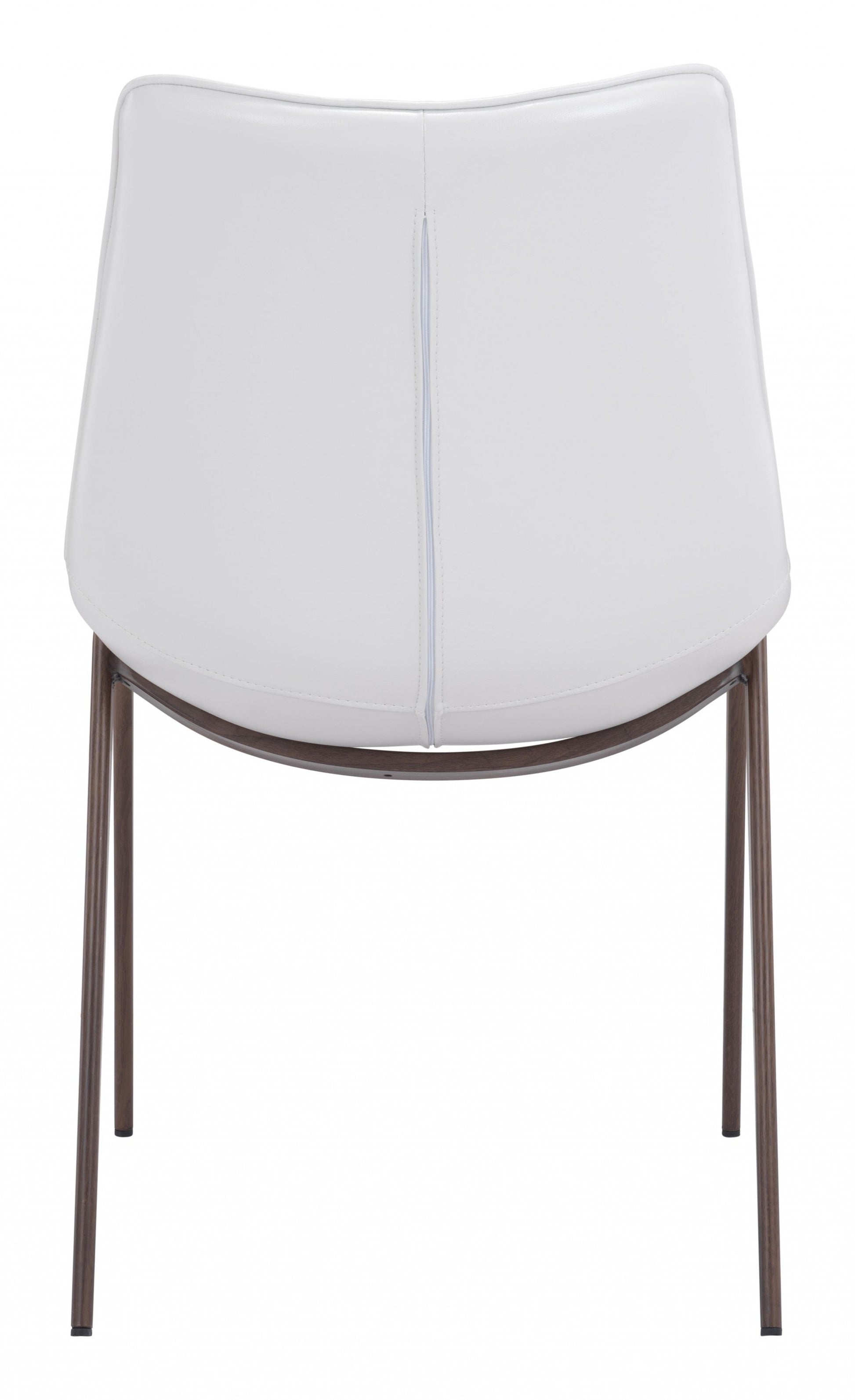 HomeRoots Stich White Faux Leather Side or Dining Chairs in Set of 2