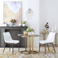 HomeRoots Stich White Faux Leather Side or Dining Chairs in Set of 2