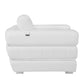 HomeRoots Stripe Top Grade Italian Leather Chair in Winter White Finish