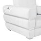HomeRoots Stripe Top Grade Italian Leather Chair in Winter White Finish