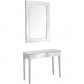 HomeRoots Striped Mirror and Console Table in Silver Finish