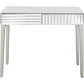 HomeRoots Striped Mirror and Console Table in Silver Finish