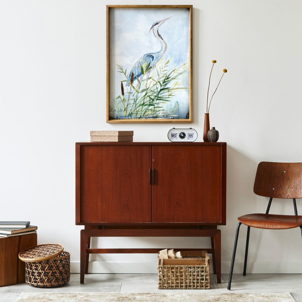 HomeRoots Stunning Heron Wooden Framed Canvas Wall Art