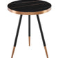 HomeRoots Stylish Black Ceramic and Rose Gold Side or End Table