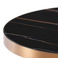HomeRoots Stylish Black Ceramic and Rose Gold Side or End Table
