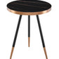 HomeRoots Stylish Black Ceramic and Rose Gold Side or End Table