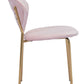 HomeRoots Stylish Pink Velvet And Gold Finish Dining or Accent Chairs in Set of 2