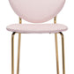 HomeRoots Stylish Pink Velvet And Gold Finish Dining or Accent Chairs in Set of 2