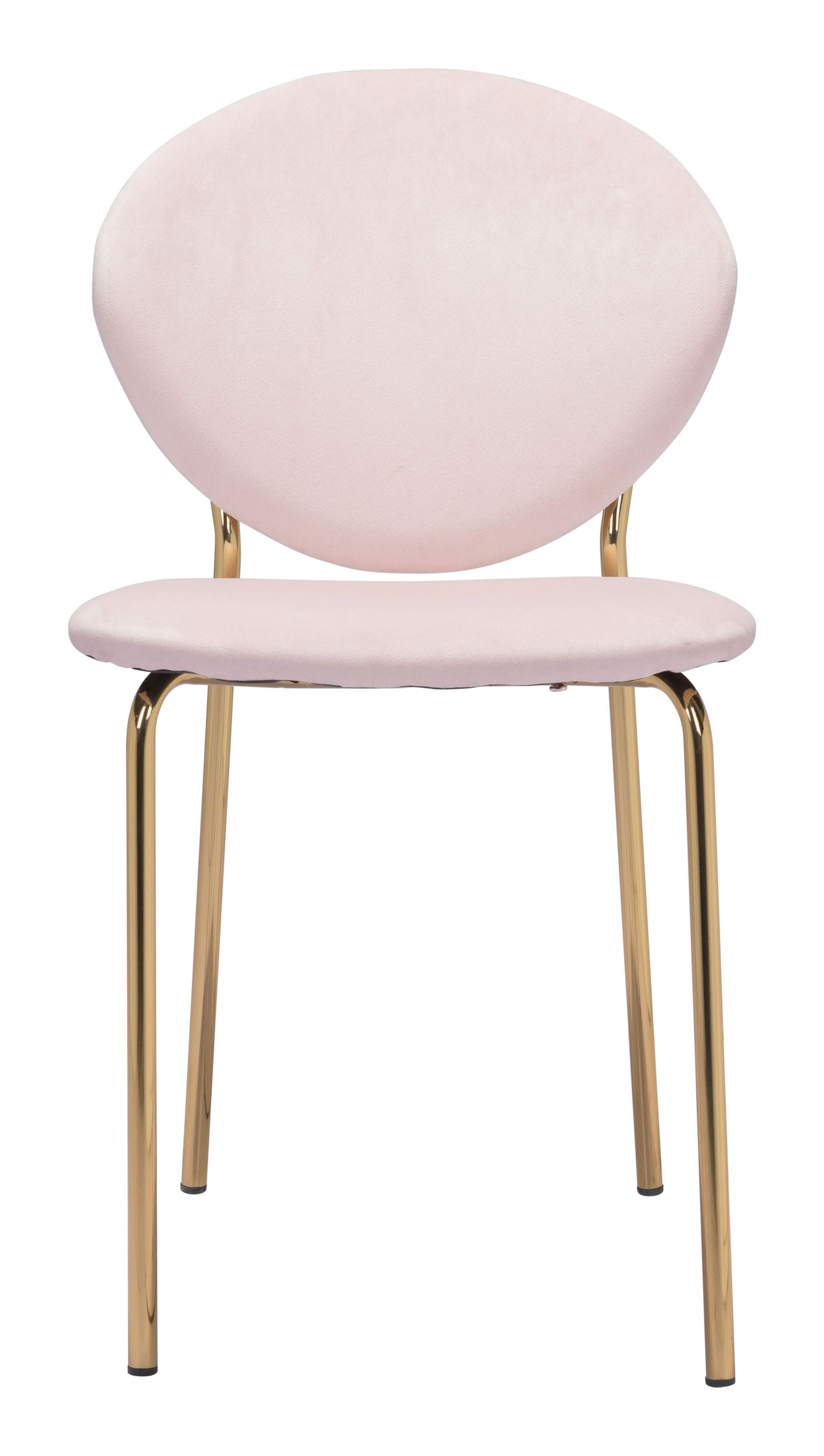 HomeRoots Stylish Pink Velvet And Gold Finish Dining or Accent Chairs in Set of 2