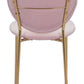 HomeRoots Stylish Pink Velvet And Gold Finish Dining or Accent Chairs in Set of 2