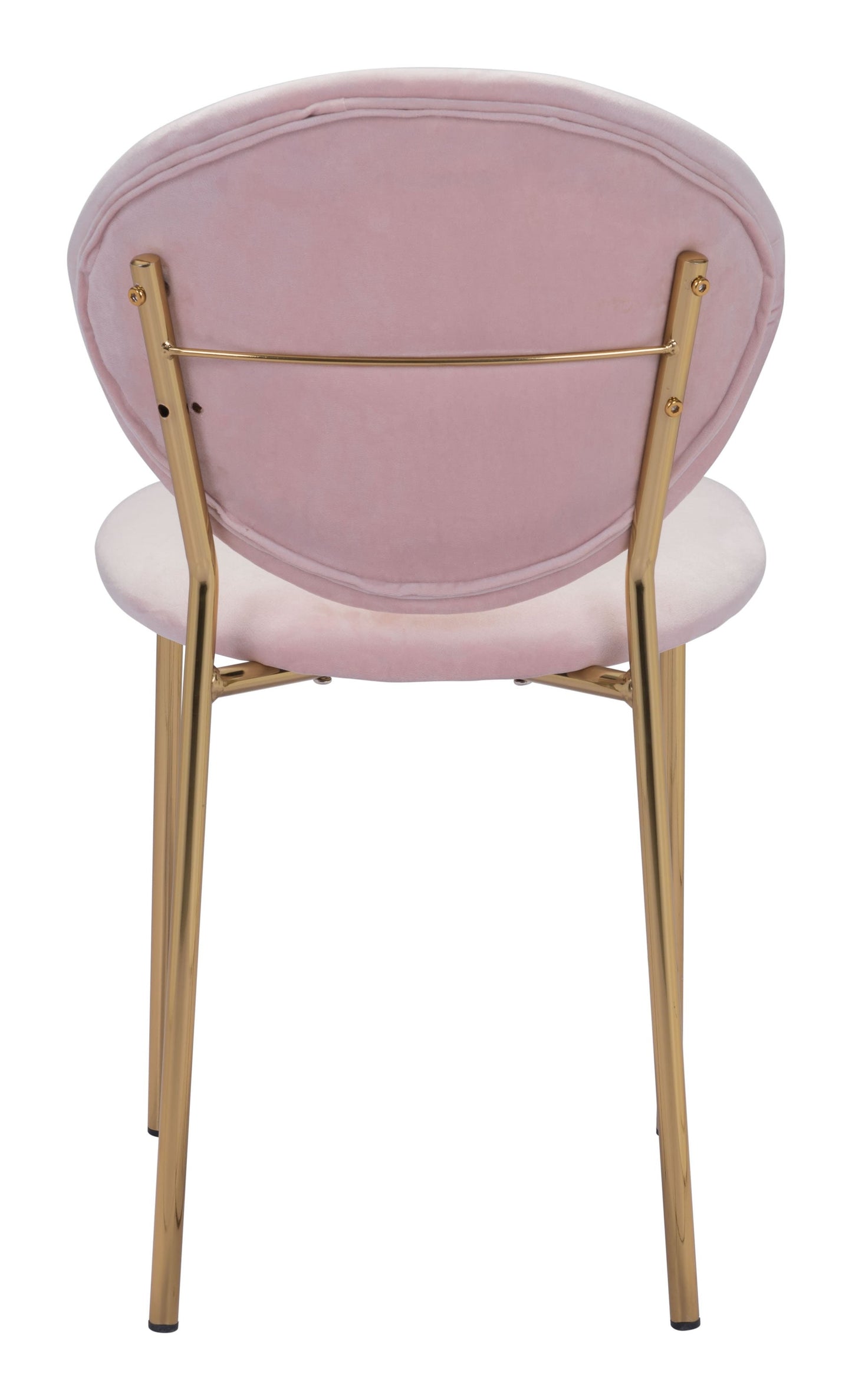 HomeRoots Stylish Pink Velvet And Gold Finish Dining or Accent Chairs in Set of 2