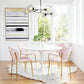HomeRoots Stylish Pink Velvet And Gold Finish Dining or Accent Chairs in Set of 2