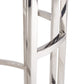 HomeRoots Stylish Round Geometric End or Side Table With Silver And White Marble Finish
