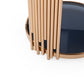 HomeRoots Stylish Round Smoked Glass End Table With Rose Gold Base
