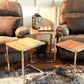 HomeRoots Stylish Wood and Metal C Shaped Nesting End Tables in Set of 3
