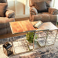HomeRoots Stylish Wood and Metal C Shaped Nesting End Tables in Set of 3