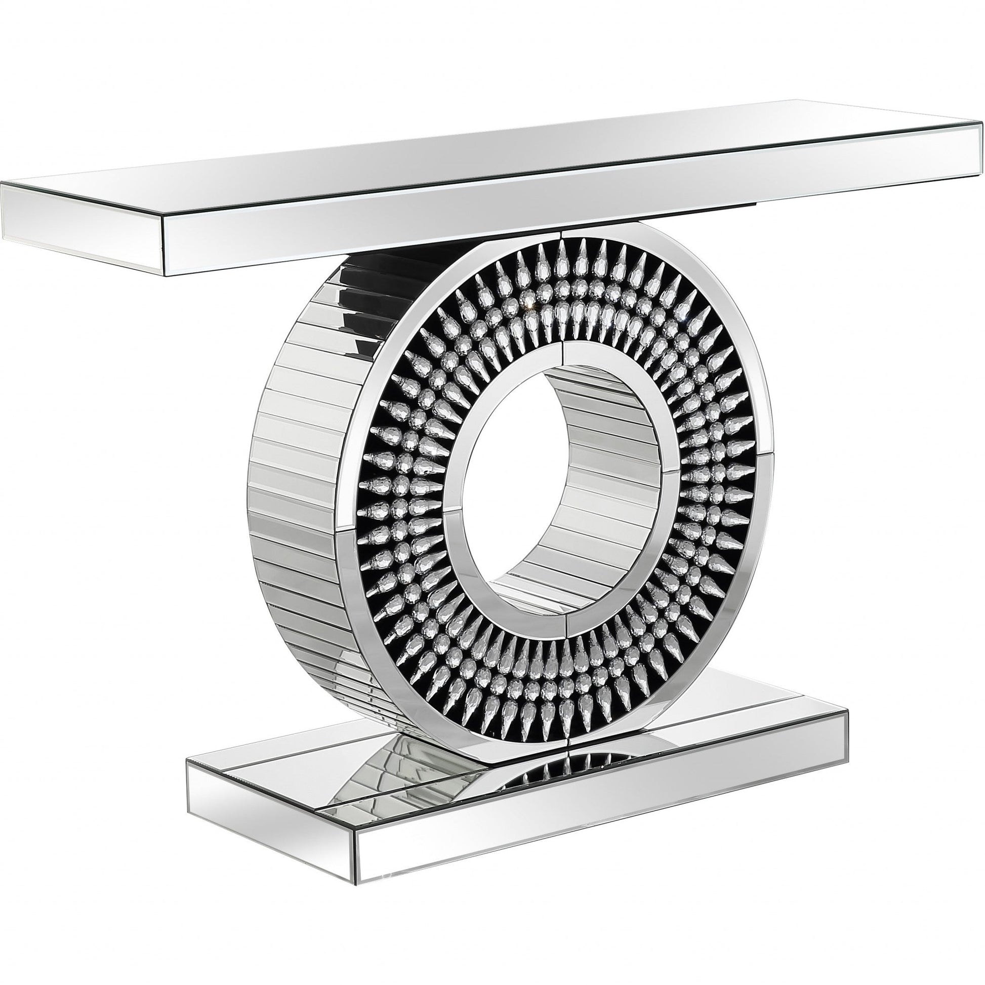 HomeRoots Sundial Console Table in Silver Finish