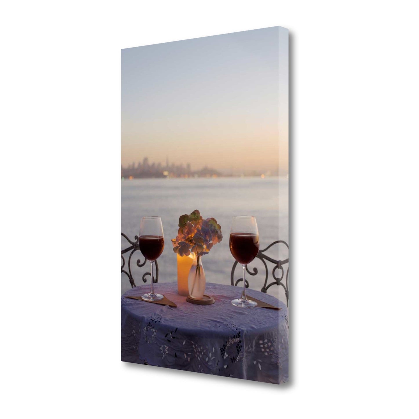 HomeRoots Sunset Date 1 For Two City Giclee Wrap Canvas Wall Art