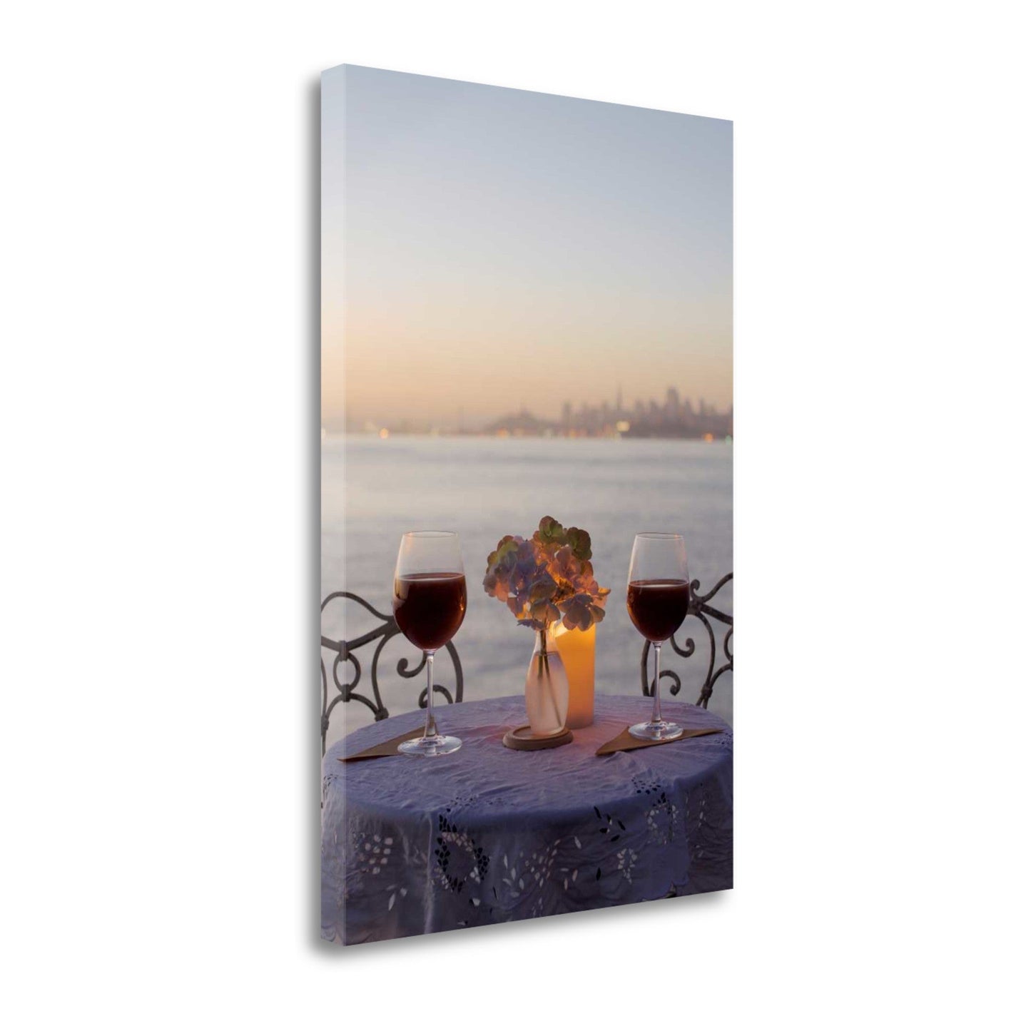 HomeRoots Sunset Date 1 For Two City Giclee Wrap Canvas Wall Art