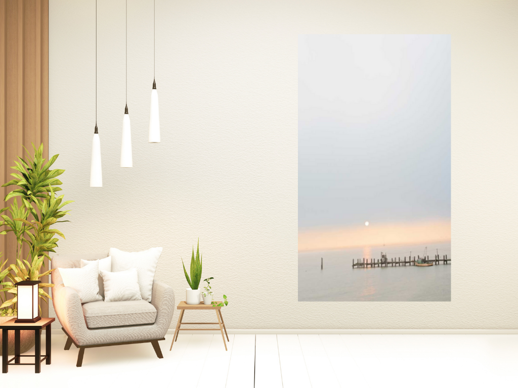 HomeRoots Sunset at the Fishing Boat Pier 4 Giclee Wrap Canvas Wall Art