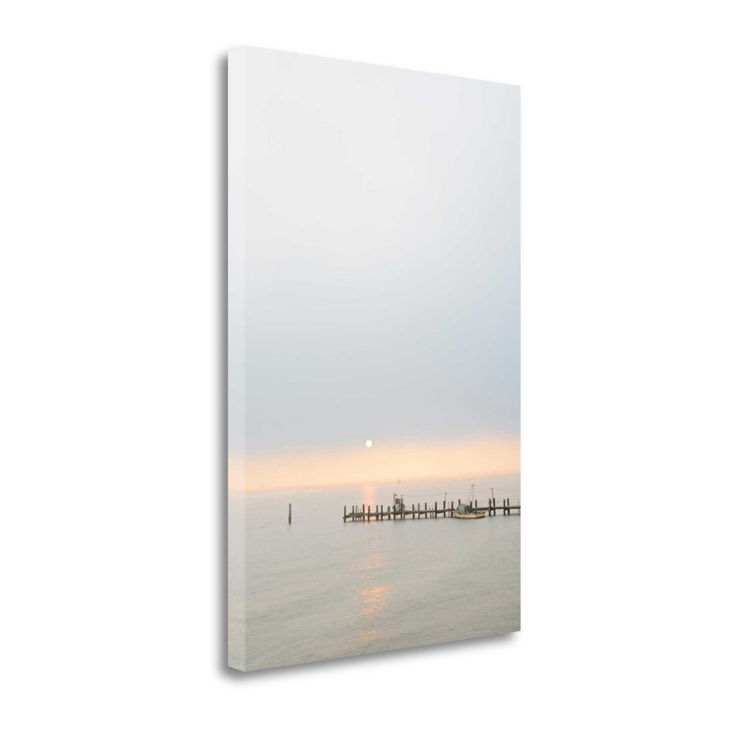 HomeRoots Sunset at the Fishing Boat Pier 4 Giclee Wrap Canvas Wall Art