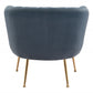 HomeRoots Super Soft Vertical Channel Accent Club Chair in Gray and Gold Finish