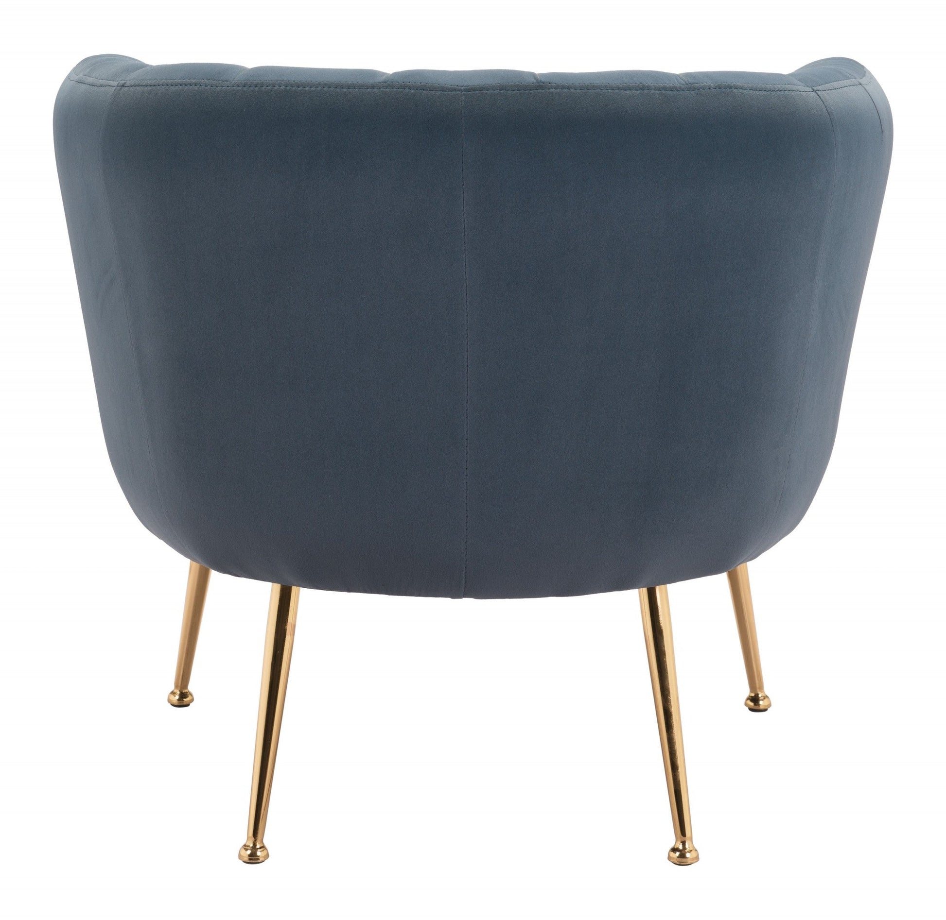 HomeRoots Super Soft Vertical Channel Accent Club Chair in Gray and Gold Finish