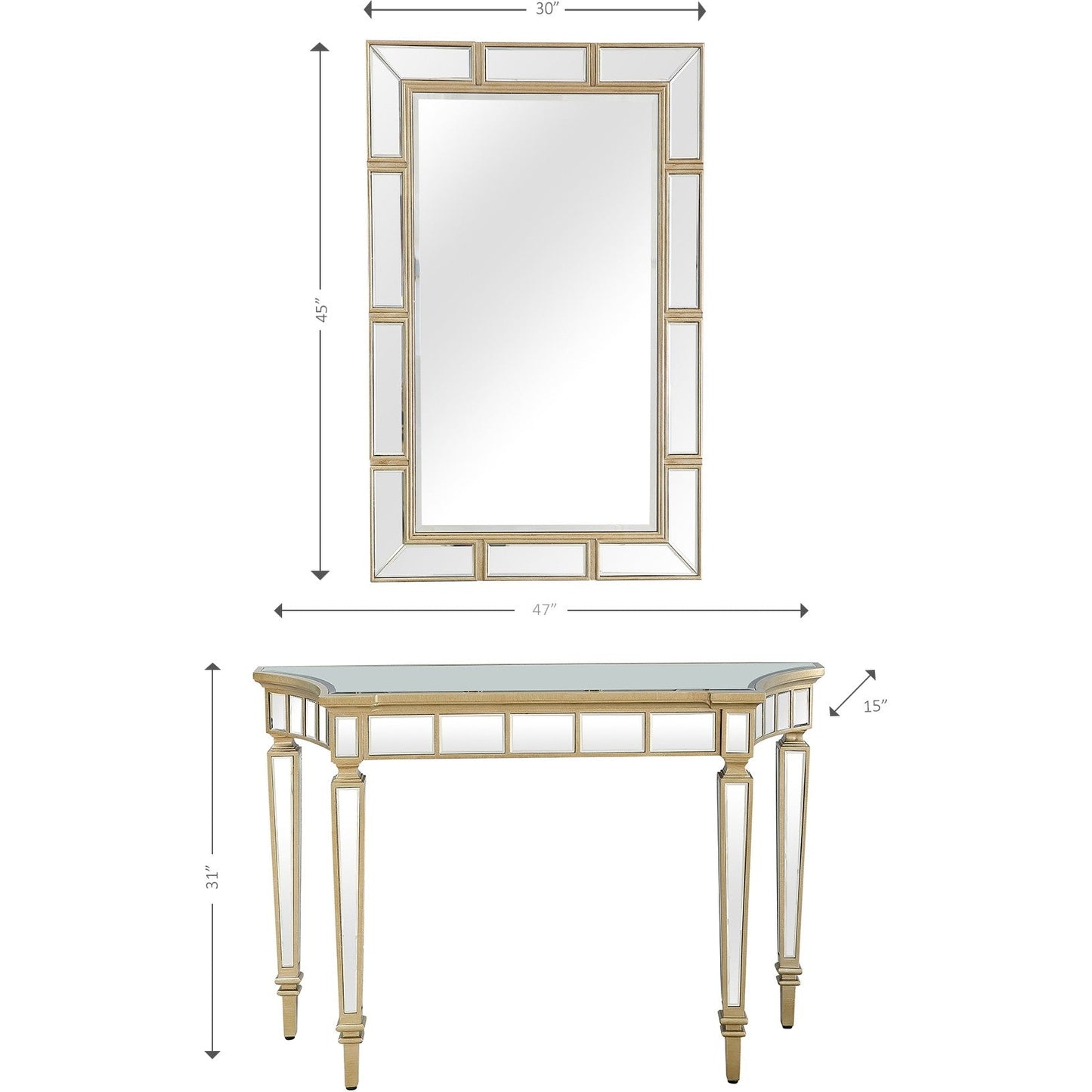 HomeRoots Svelte Mirror and Console Table