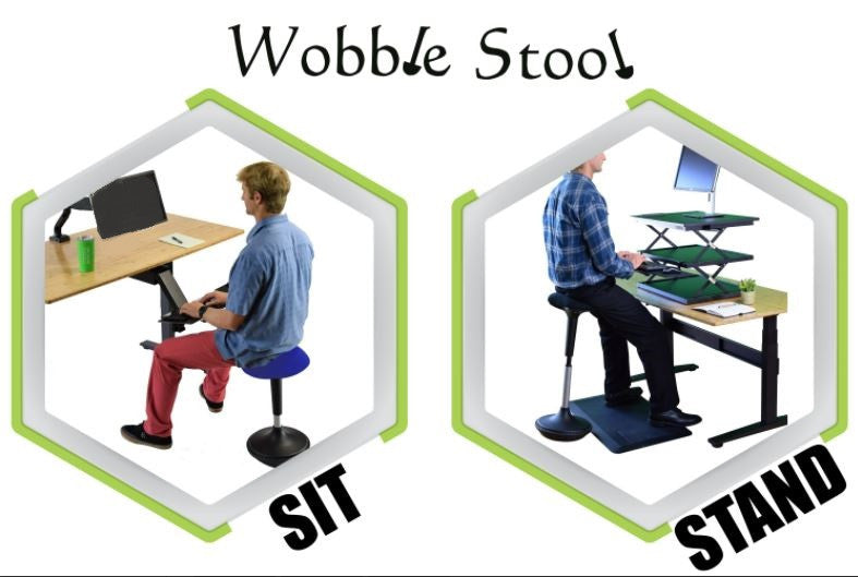 HomeRoots Tall Swivel Active Balance Chair in Black Finish