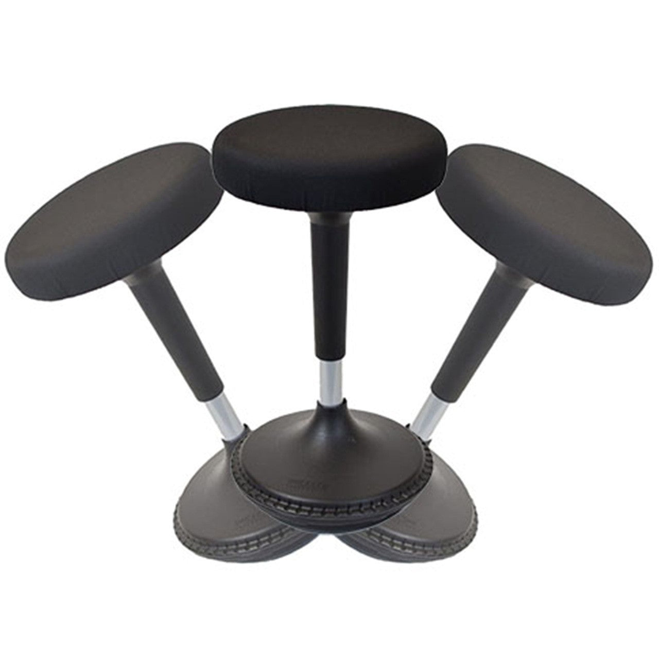 HomeRoots Tall Swivel Active Balance Chair in Black Finish
