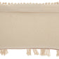 HomeRoots Tea Pink and White Macrame Lumbar Pillow