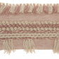 HomeRoots Tea Pink and White Macrame Lumbar Pillow