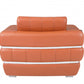 HomeRoots Terra Cotta Stripe Top Grade Italian Leather Chair