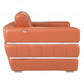 HomeRoots Terra Cotta Stripe Top Grade Italian Leather Chair