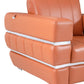 HomeRoots Terra Cotta Stripe Top Grade Italian Leather Chair