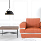 HomeRoots Terra Cotta Stripe Top Grade Italian Leather Chair